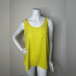 ANN TAYLOR LOFT YELLOW FLOWY SLEEVLESS BLOUSE TOP SZ S